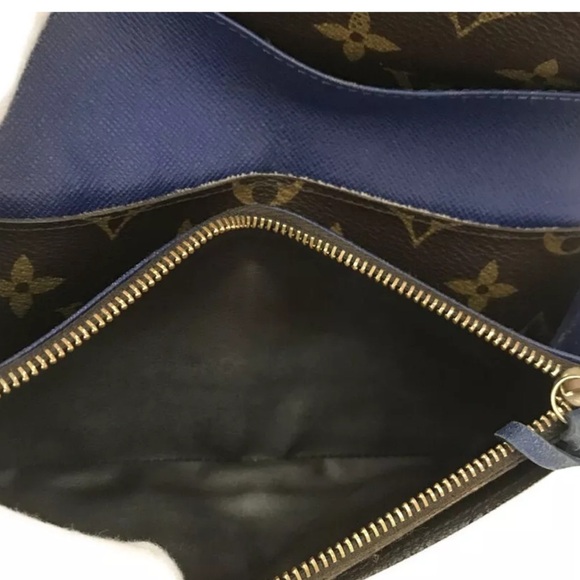 Authentic Louis Vuitton Monogram Emily Long Bifold Wallet Purse “Pretty Blue” - Picture 7 of 9